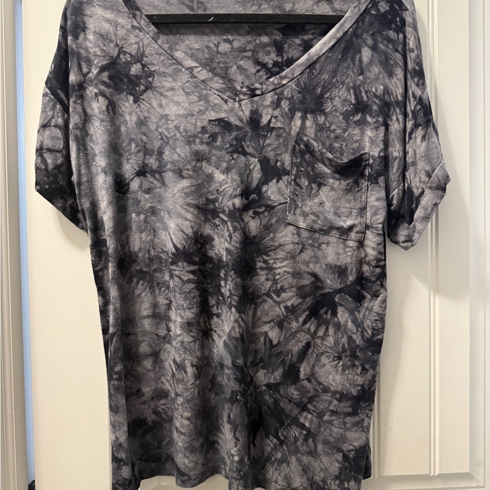 Gray Tie-Dye Women's Top